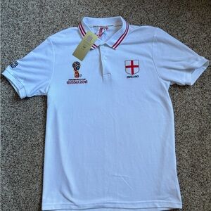 Genuine FIFA World Cup Russia 2018 England Men's Red Polo Size Large Medium